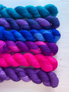 Jewel Collection Yarn Set - Semi Solid Colours - Hand Dyed Wool