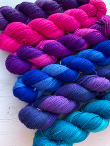 Jewel Collection Yarn Set - Semi Solid Colours - Hand Dyed Wool