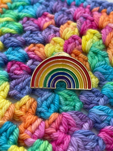 Rainbow Gold Enamel Pin Badge