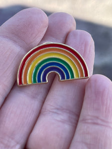 Rainbow Gold Enamel Pin Badge