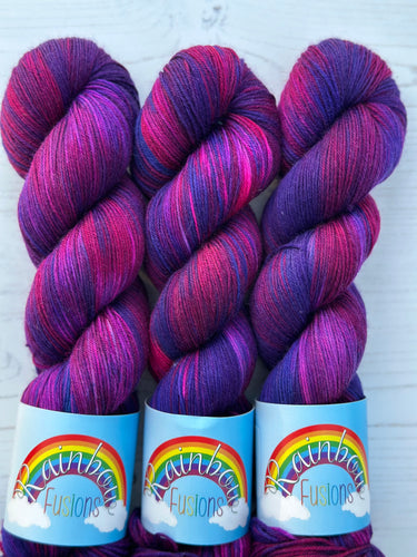 Mulberry Bush- Superwash Merino & Nylon - Hand Dyed Bright Vibrant Purple Sock Yarn