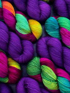 Mulberry - Superwash Merino & Nylon - Hand Dyed Bright Vibrant Purple Yarn