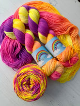 Load image into Gallery viewer, SALE - Tropical Sunset - Hand Dyed Neon DK Yarn