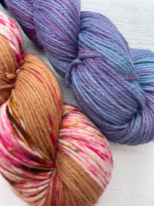 Agapanthus & Cherry Blossom - Organic Cotton & Linen - Hand Dyed Plant Fibre - DK