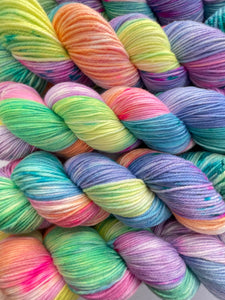 Rainbow Drops - Superwash Merino & Nylon - Hand Dyed Pastel Yarn