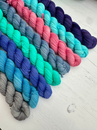 Aurora Borealis Themed - Hand Dyed Mini Skeins