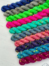 Load image into Gallery viewer, Aurora Borealis - Hand Dyed Mini Skeins Neon Neps