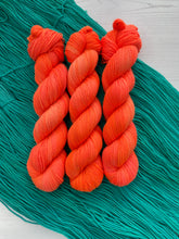 Load image into Gallery viewer, Tangy Tangerine - Superwash Merino &amp; Nylon - Hand Dyed Neon Orange Yarn