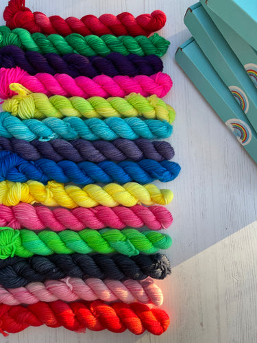 Mini Skeins -  Grab Bag - DK Colour Yarn Bundle of 14