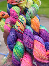 Load image into Gallery viewer, SALE - Neon Rainbow - Superwash Merino Hand dyed Yarn DK