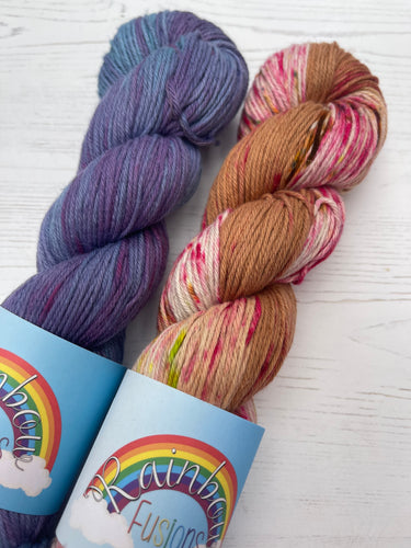 Agapanthus & Cherry Blossom - Organic Cotton & Linen - Hand Dyed Plant Fibre - DK