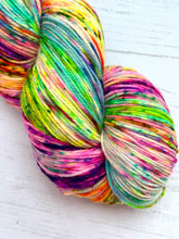 Load image into Gallery viewer, Stained Glass - Superwash Merino &amp; Nylon - Hand Dyed Vibrant Speckle Yarn