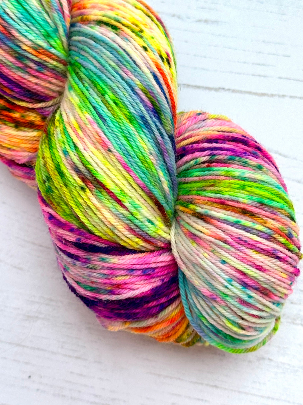 Stained Glass - Superwash Merino & Nylon - Hand Dyed Vibrant Speckle Yarn