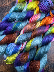 Autumnal Rainbow - Tencel or Cotton - Natural Plant Fibre Hand Dyed Rainbow Yarn