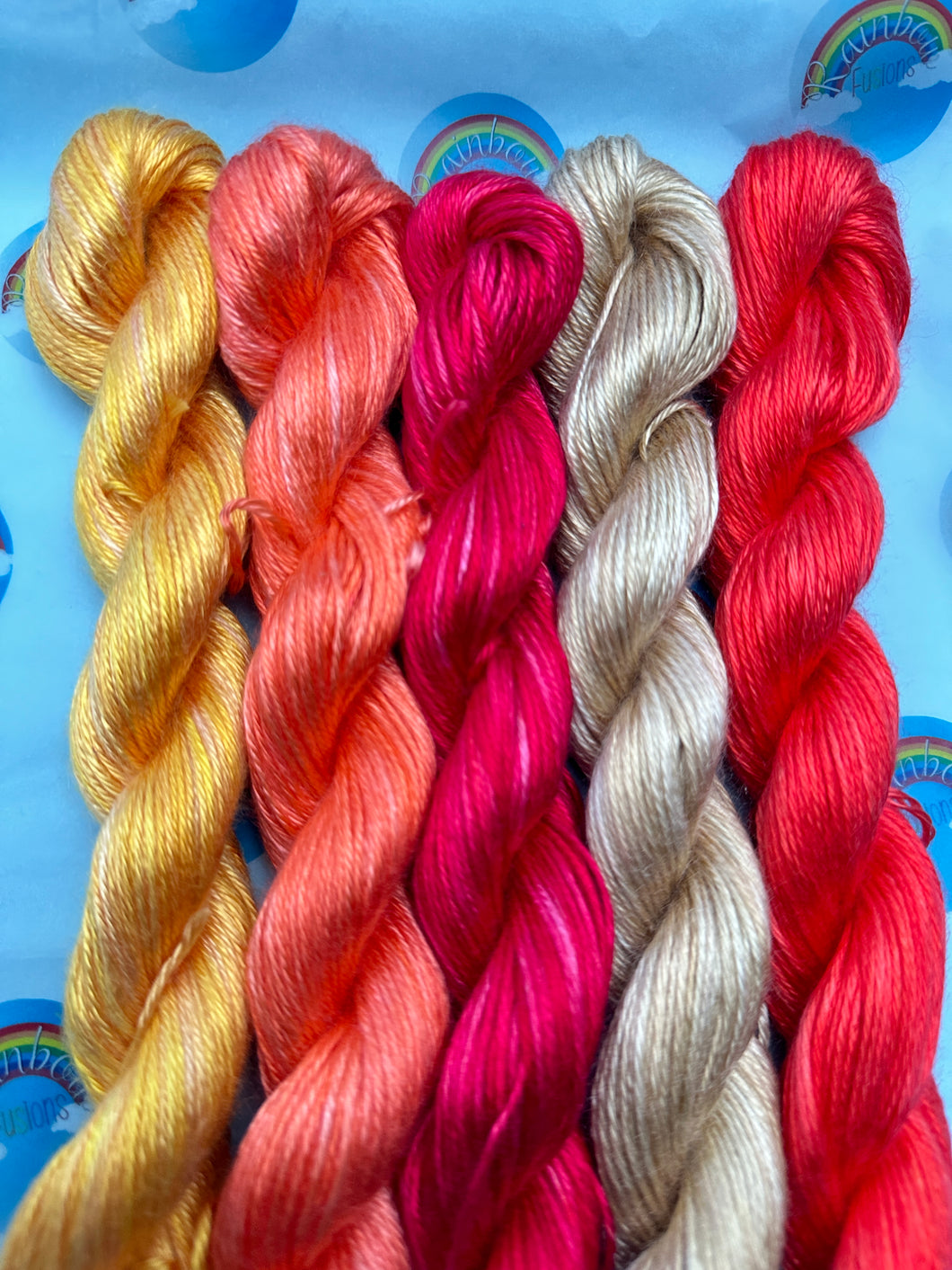 Warm Colours Bundle - Tencel - Natural Plant Fibre Hand Dyed Yarn
