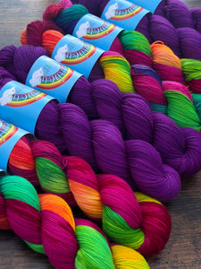 Autumnal Rainbow - Superwash Merino & Nylon - Hand Dyed Bright Vibrant Yarn