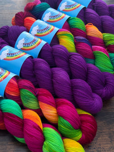 Mulberry - Superwash Merino & Nylon - Hand Dyed Bright Vibrant Purple Yarn