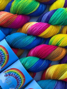 Winter Rainbow - Superwash Merino & Nylon - Hand Dyed Vibrant Yarn