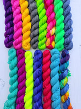 Load image into Gallery viewer, Colours Mini Skein DK Yarn Set of 15 - Hand Dyed Wool