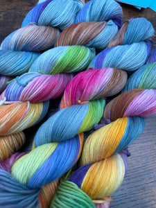 Autumnal Rainbow - Tencel or Cotton - Natural Plant Fibre Hand Dyed Rainbow Yarn
