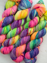 Load image into Gallery viewer, SALE - Neon Rainbow - Superwash Merino Hand dyed Yarn DK