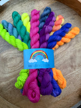 Load image into Gallery viewer, SPECIAL PRICE - Mini Skein Sock Yarn Set of 10 - Hand Dyed Wool