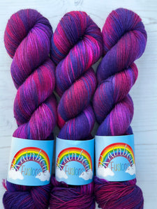 Mulberry Bush- Superwash Merino & Nylon - Hand Dyed Bright Vibrant Purple Sock Yarn