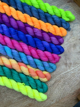 Load image into Gallery viewer, SPECIAL PRICE - Mini Skein Sock Yarn Set of 10 - Hand Dyed Wool
