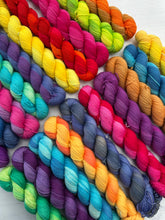 Load image into Gallery viewer, Rainbow Colours Mini Skein Yarn Set of 20 - Hand Dyed Wool