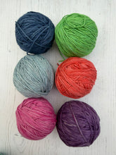 Load image into Gallery viewer, Colours - Mini Bundles of Organic Cotton &amp; Linen - Hand Dyed Plant Fibre - 4ply