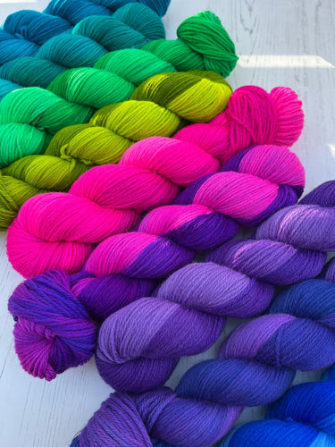 Jewel Collection Yarn Set - Semi Solid Colours - Hand Dyed Merino Wool