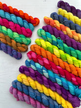 Load image into Gallery viewer, Rainbow Colours Mini Skein Yarn Set of 20 - Hand Dyed Wool