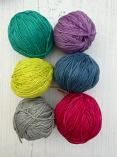 Load image into Gallery viewer, Colours - Mini Bundles of Organic Cotton &amp; Linen - Hand Dyed Plant Fibre - 4ply