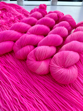 Load image into Gallery viewer, Barbiecore - Superwash Merino &amp; Nylon - Hand Dyed Neon Pink Yarn
