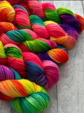 Load image into Gallery viewer, Ruby Red Rainbow Hand Dyed Yarn - Superwash Merino - Aran