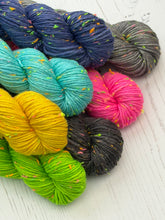 Load image into Gallery viewer, Aurora Borealis Solids - Hand Dyed Yarn with Neon Neps DK