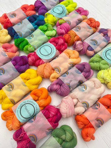 Taste the Rainbow Advent Mini Skein Yarn Set of 24 - Hand Dyed Wool