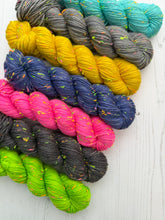 Load image into Gallery viewer, Aurora Borealis Solids - Hand Dyed Yarn with Neon Neps DK