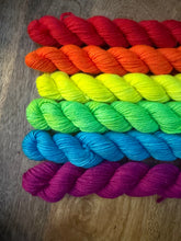 Load image into Gallery viewer, Rainbow Colours Mini Skein DK Yarn Set of 6 - Hand Dyed Wool