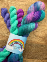 Load image into Gallery viewer, Aurora Borealis - Hand Dyed 4ply Yarn with Mini Skeins