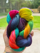 Load image into Gallery viewer, Vibrant Rainbow - Tencel - Hand Dyed Plant Fibre Yarn DK