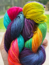 Load image into Gallery viewer, Vibrant Rainbow - Tencel - Hand Dyed Plant Fibre Yarn DK
