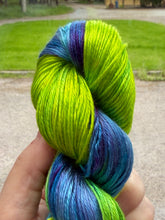 Load image into Gallery viewer, Lime Greens and Blues - Tencel - Hand Dyed Plant Fibre Yarn DK