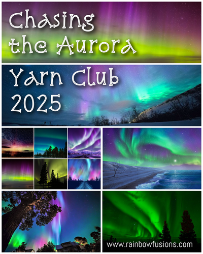 Chasing the Aurora Yarn Club - Superwash Merino & Nylon, Neon Neps or Plant Fibre Tencel or Cotton & Linen Base - DK or 4ply