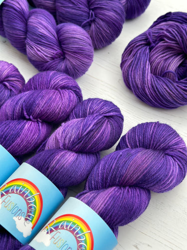 Violet Flowers - Superwash Merino & Nylon - DK or Sock Hand Dyed Yarn