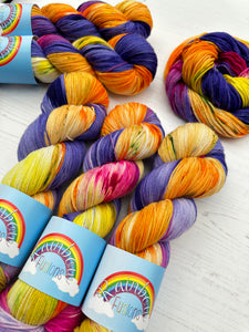Primrose Flowers - Superwash Merino & Nylon - DK or Sock Hand Dyed Yarn