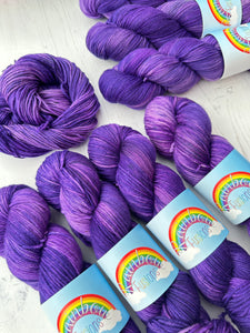 Violet Flowers - Superwash Merino & Nylon - DK or Sock Hand Dyed Yarn