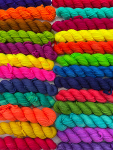 Colours Rainbow Set - Superwash Merino Mini Skeins - Hand Dyed Sock Yarn