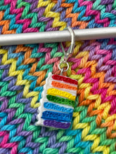 Load image into Gallery viewer, Rainbow Cake Slice Progress Stitch Marker