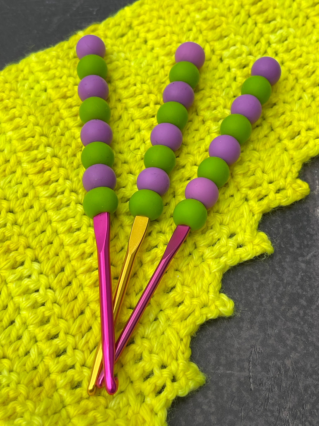 Purple & Green Silicone Crochet Hook